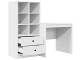 Desk with Drawer with Shelf with Storage 2 pcs White 3337337