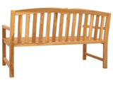 Handcarved Rose Bench Natural 114 x 60 x 95 cm Solid Teak Wood 42030020