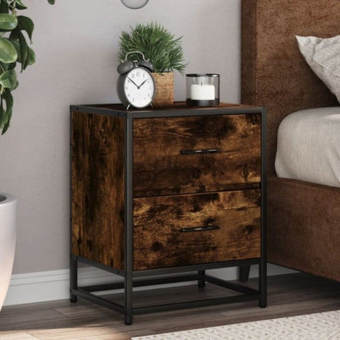 ZNTS Bedside Cabinets 2 pcs Smoked Oak 40x31x50 cm Engineered Wood 848679