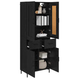Highboard with Drawer 2 pcs Black Oak Engineered Wood 3416200