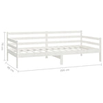 ZNTS Day Bed without Mattress White Solid Wood Pine 90x200cm 806936