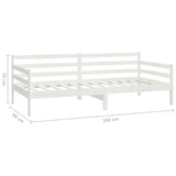 ZNTS Day Bed without Mattress White Solid Wood Pine 90x200cm 806936