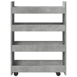 ZNTS Narrow Storage Trolley 4 Tier Concrete Grey Engineered Wood 855262