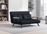 4-in-1 Velvet-Feel Double Sofa Bed, with Pillows - Black T3398P344492