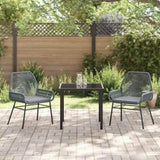 Garden Dining Set with Cushion 3 pcs Grey Poly Rattan 3380883