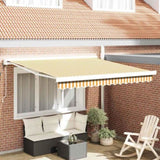 Retractable Awning Yellow and white 300 x 250 cm Fabric, Metal 3329924