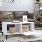 ZNTS Coffee Table White 90x50x40 cm Engineered Wood 812663