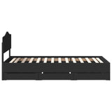 Bed Frame with Drawer Black 90 x 200 cm Engineer Wood 3413041