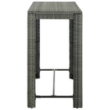7 Piece Garden Bar Set with Cushions Poly Rattan Grey 3095412