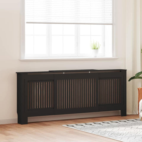 Radiator Cover 2 pcs Black 205 x 20.5 x 81.5cm Engineered Wood 3403238