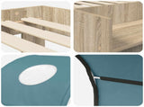 Bed with Tunnel 3 pcs Sonoma Oak and Light Blue Engineered Wood 3423504