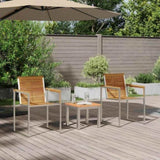 Sun Lounger 3 pcs Solid Acacia Wood and Stainless Steel Brown 3334838