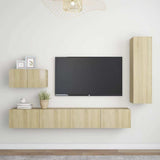 4 Piece TV Cabinet Set Sonoma Oak Engineered Wood 3078991