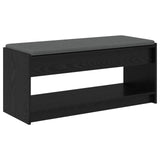 Hall Bench with Cushion with Shelf Black Oak 103 x 38 x 45 cm 891585