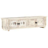TV Cabinet White 140x30x35 cm Solid Mango Wood 286388