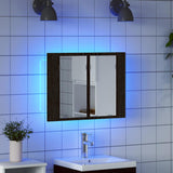 Bathroom Mirror Cabinet with Shelf Black Oak 60 x 12 x 45 cm 862550