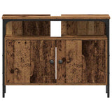 Bathroom Furniture Set with Door 4 pcs Old Wood Engineered Wood 3332589