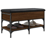 Shoe Bench Brown Oak 82x42x45 cm Engineered Wood 835196
