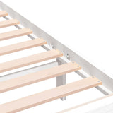 3100979 Bed Frame without Mattress White Solid Wood 200x200 cm