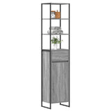 Bathroom Cabinet Grey Sonoma 40 x 30 x 180 cm Engineered Wood 886495