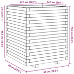 ZNTS Garden Planter 60x60x72.5 cm Impregnated Wood Pine 3282583