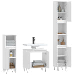 ZNTS 3 Piece Bathroom Cabinet Set White Engineered Wood 3187789