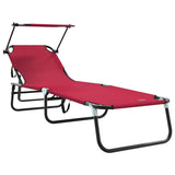 Folding Sun Lounger Folding Red 190 x 57 x 81 cm Oxford 42003130