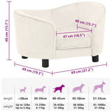 Dog Sofa Cream 69x49x40 cm Plush 171025