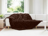 Anti-Slip Faux Rabbit Fur Blanket Olite 4 pcs Camel Polyester 42021798