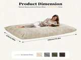 3-in-1 Convertible Bean Bag Chair, Memory Foam Filling Lounger with Soft Ribbed Fabric, Removable & T5592P539596
