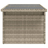 Garden Table with Glass Top Light Grey 100x55x73 cm Poly Rattan 366183