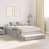 Storage Bed Frame Concrete Grey 120 cm Engineered Wood 3335632