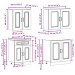 ZNTS 4 Piece Kitchen Cabinet Set Kalmar Concrete Grey Engineered Wood 3314855