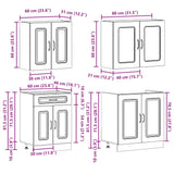 ZNTS 4 Piece Kitchen Cabinet Set Kalmar Concrete Grey Engineered Wood 3314855