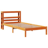 Bed Frame with Headboard without Mattress Wax Brown 90x190 cm Single 3305733