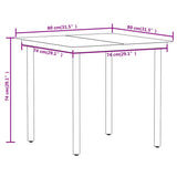 Dining Set Black Powder-Coated Steel, PVC hollow rattan, Glass 3099198