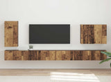 TV Wall Cabinet Set Wall-mounted 6 pcs Old Wood 3408950