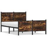 Metal Bed Frame without Mattress Smoked Oak 120x190 cm Small Double 4007682