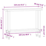 Kitchen Work Table 110x30x85 cm Stainless Steel 376452