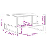 ZNTS Coffee Table White 60x60x30 cm Engineered Wood 827044