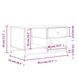 Coffee Table Black 85.5x51x45 cm Engineered Wood 835339