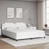 Bed Frame with LED without Mattress "Zadar" White 180x200 cm 3214125