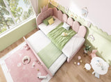 Upholstered Daybed with Pull-Out Bed, Crown-shaped Trundle Bed, 3FT Single Sofa Bed 90 x 190 cm, N601P431271P
