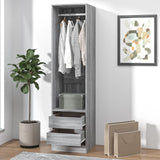 Wardrobe with Drawers Grey Sonoma 50x50x200 cm Engineered Wood 815349