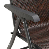 Folding Garden Chairs 4 pcs Brown Poly Rattan 3270608