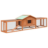 170642 Rabbit Hutch Solid Pine & Fir Wood 310x70x87 cm