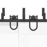 Sliding Door Hardware Kit 366 cm Steel Black 3295757