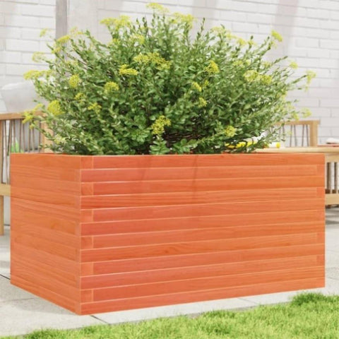 Garden Planter Wax Brown 90x60x46 cm Solid Wood Pine 3282456