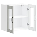 Kitchen Wall Cabinet with Glass Door Lucca White Engineered Wood 853907
