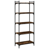 Bookcase 5-Tier Smoked Oak 60x30x154 cm Engineered Wood 837659